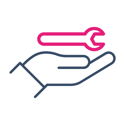 pictogramme d'une main tenant un outil