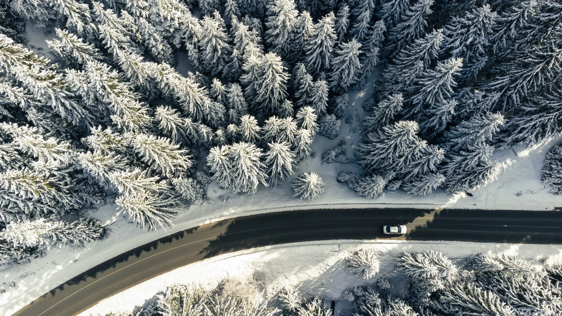 voiture roulant sur une route de montagne