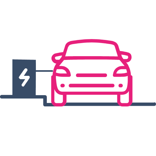 pictogramme d'une voiture électrique en charge