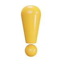 Signe d’exclamation 3D de couleur jaune