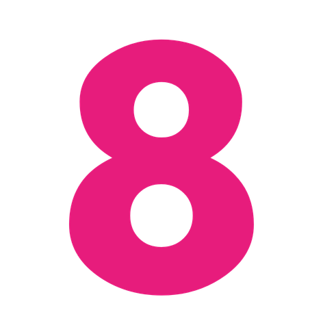 CHIFFRE 8 ROSE